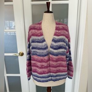 Sincerely Jules Striped Open Front Cardigan Sweater Medium